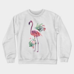 Tropical Flamingo Standing Watercolour Crewneck Sweatshirt